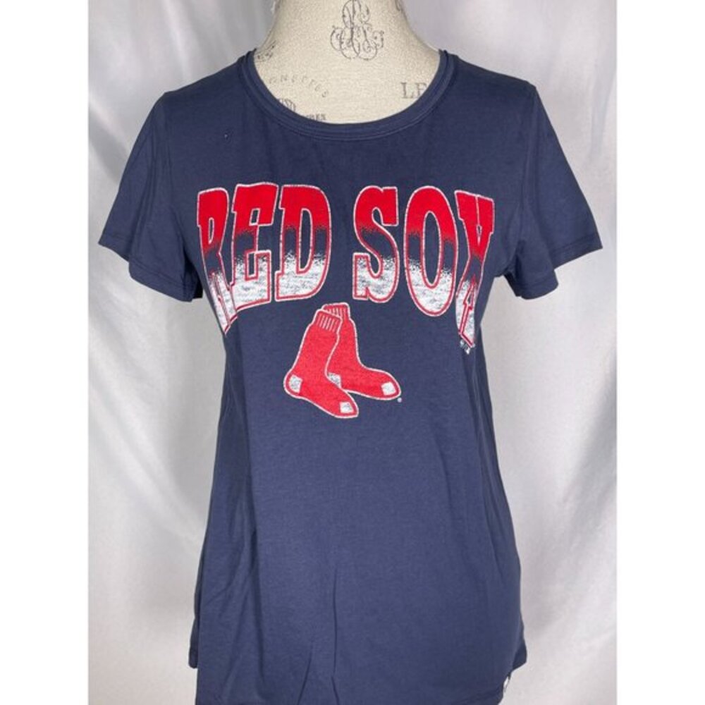 Boston Red Sox MLB 47 Brand Logo T-Shirt Tee Navy Blue Women's MEDIUM